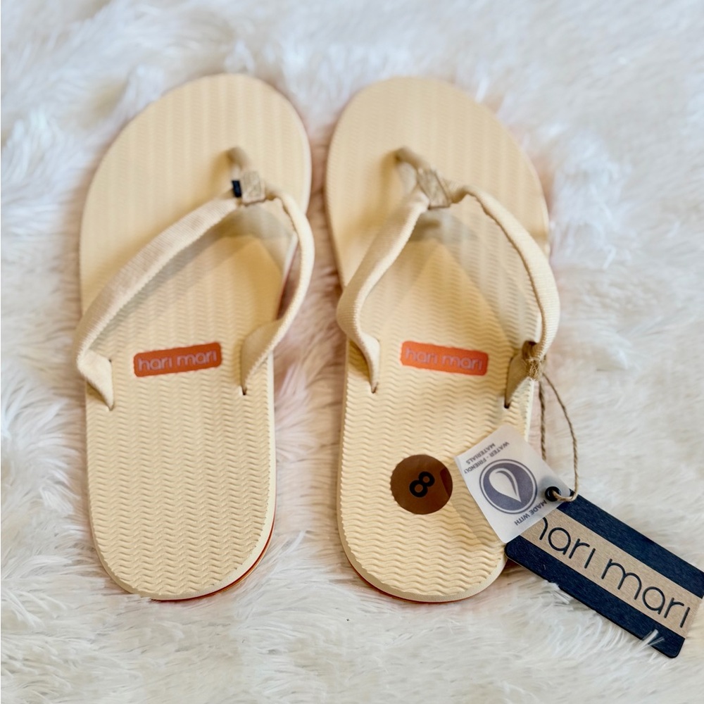 nari mari Women's Cream Flip-Flop Slippers